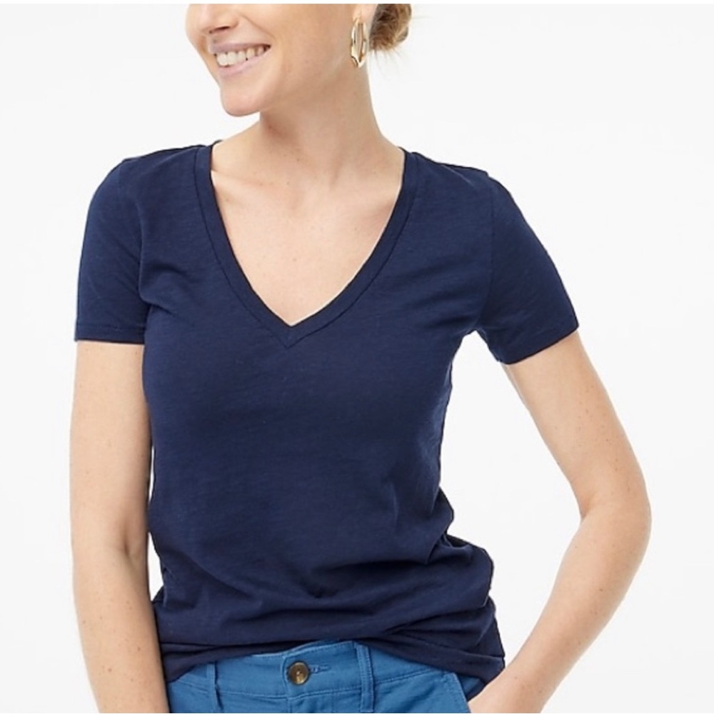 J.Crew a factory Featherweight Slub Cotton V-neck T-shirt